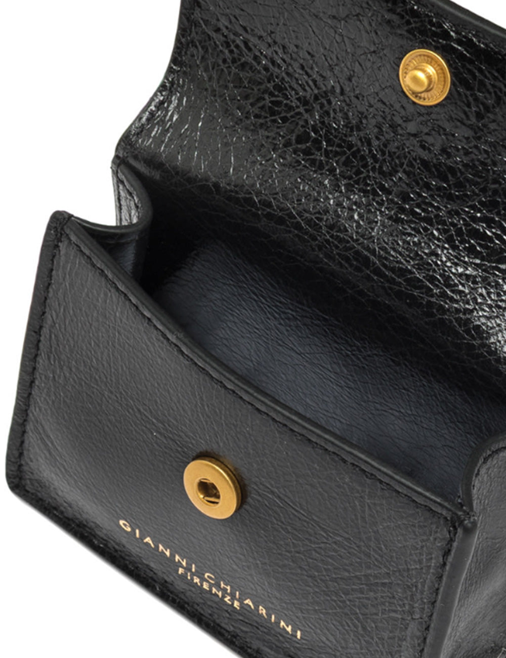 Portafoglio in pelle nera testurizzata Gianni Chiarini PortaAirPods Nero