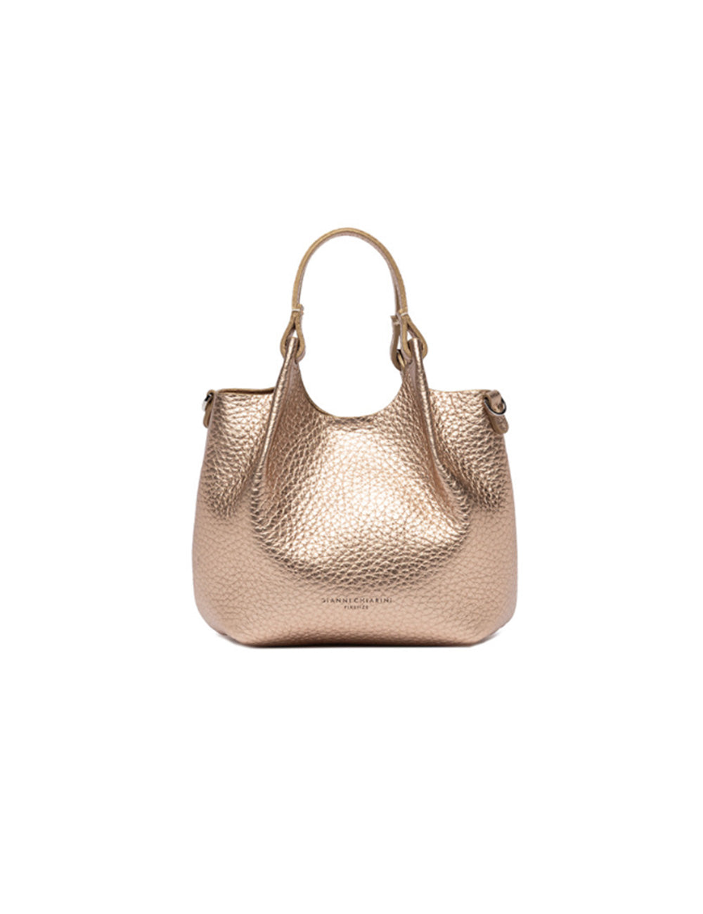Borsa hobo mini Dua Mirage Clay Gianni Chiarini in pelle testurizzata oro rosa