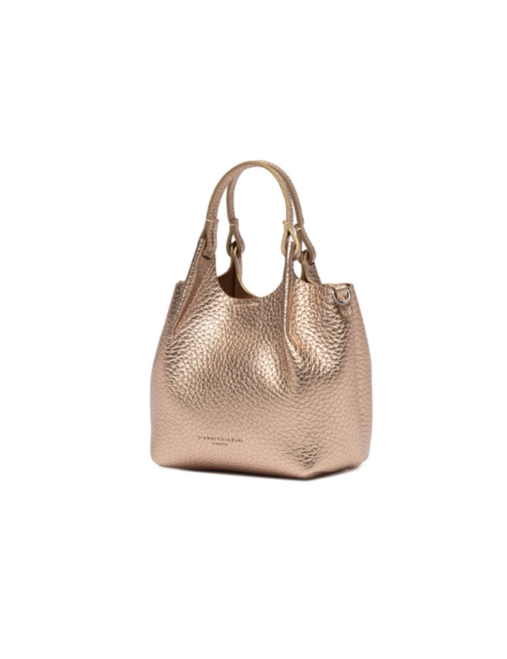 Borsa hobo mini in pelle testurizzata rosa oro Gianni Chiarini Dua Mirage Clay