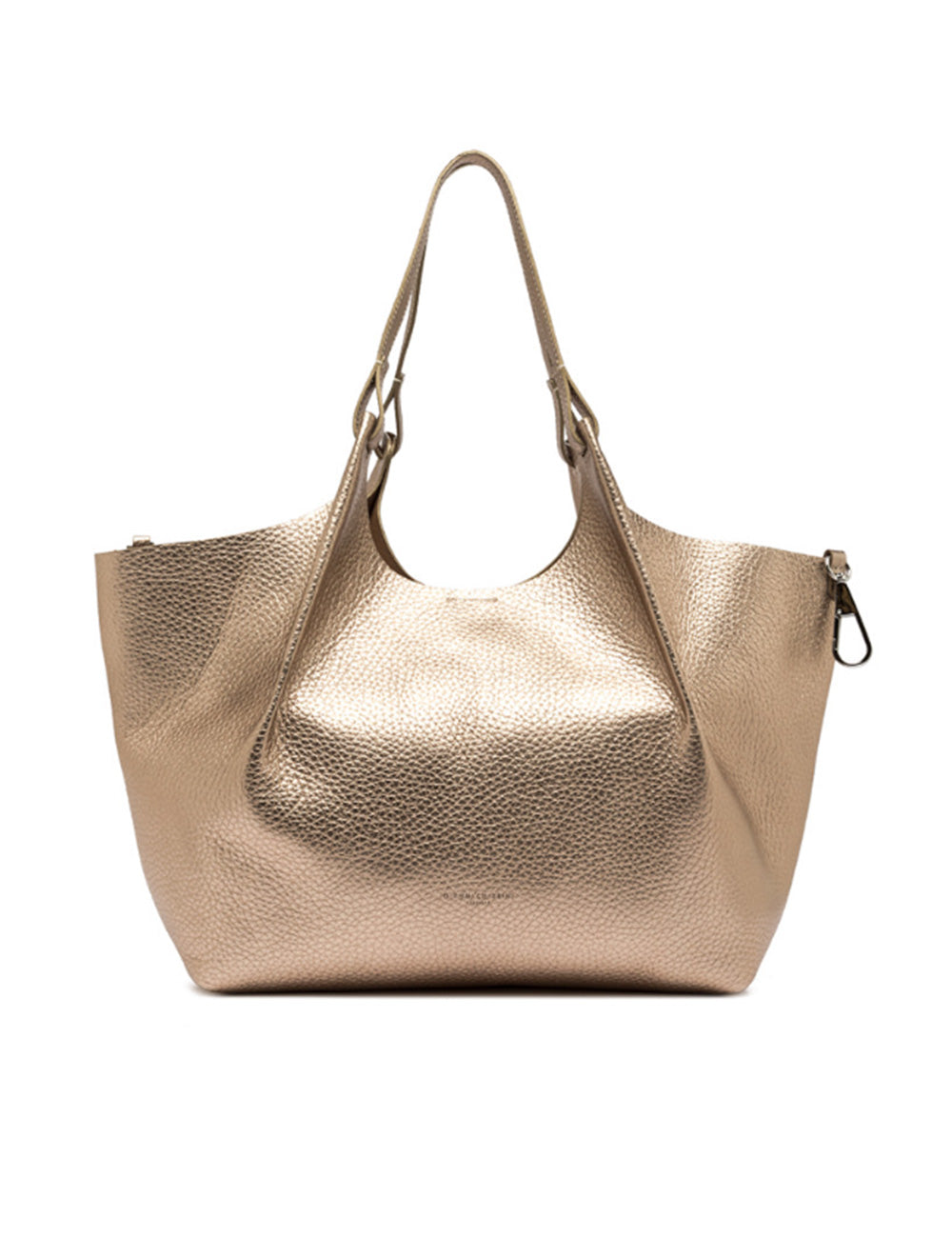 Borsa tote in pelle dorata con ciottoli Gianni Chiarini Dua Mirage Clay
