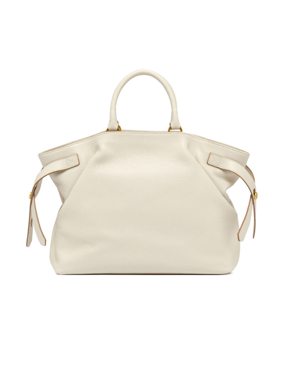 Borsa tote in pelle color crema con hardware dorato e lacci laterali regolabili Gianni Chiarini Claudette Marble