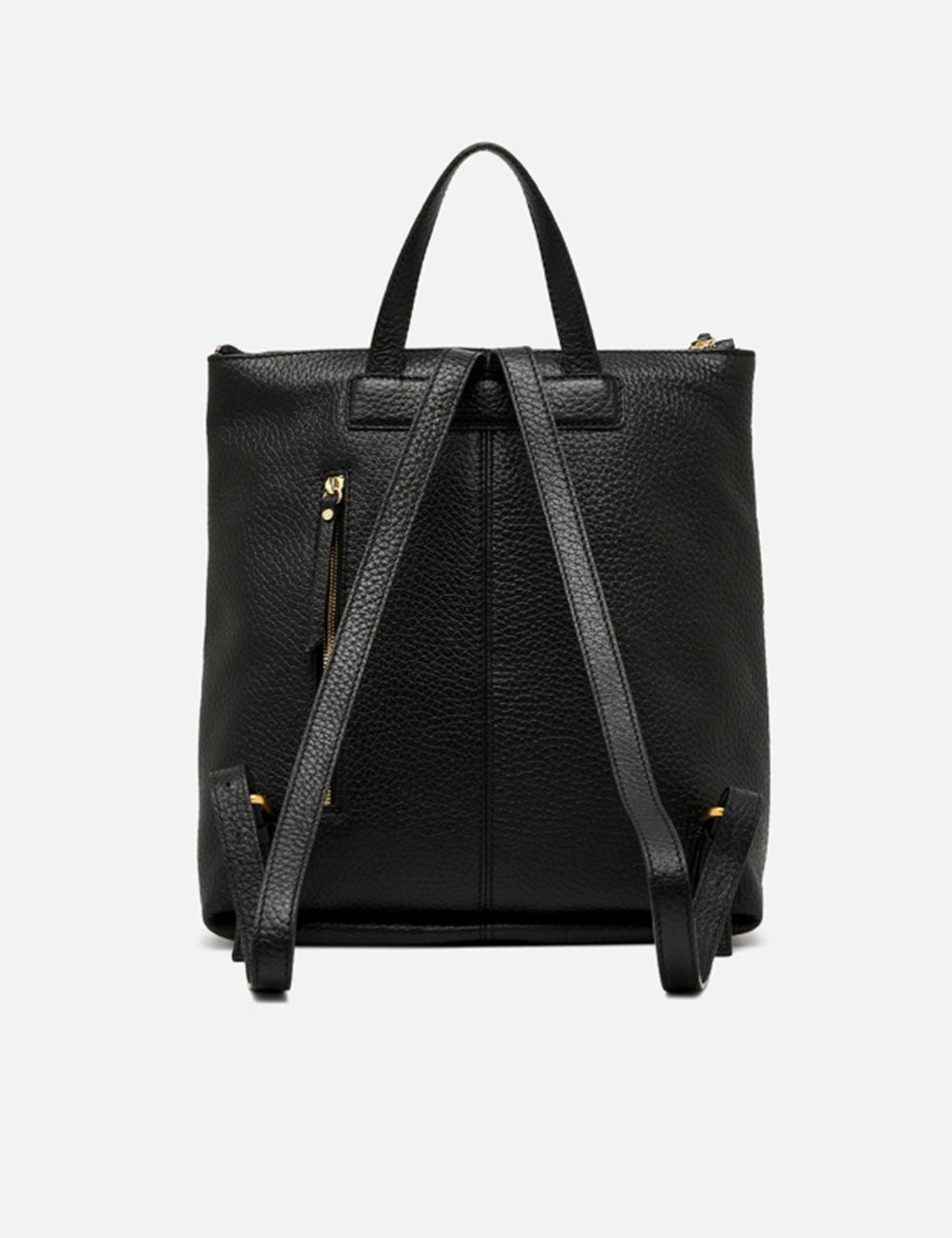 Zaino gianni chiarini sandra nero in pelle nera con texture e cerniere dorate regolabili