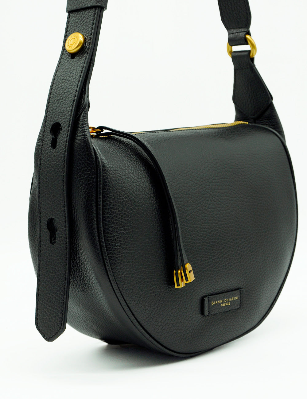 Borsa Charlotte Nera Gianni Chiarini nera in pelle con hardware oro