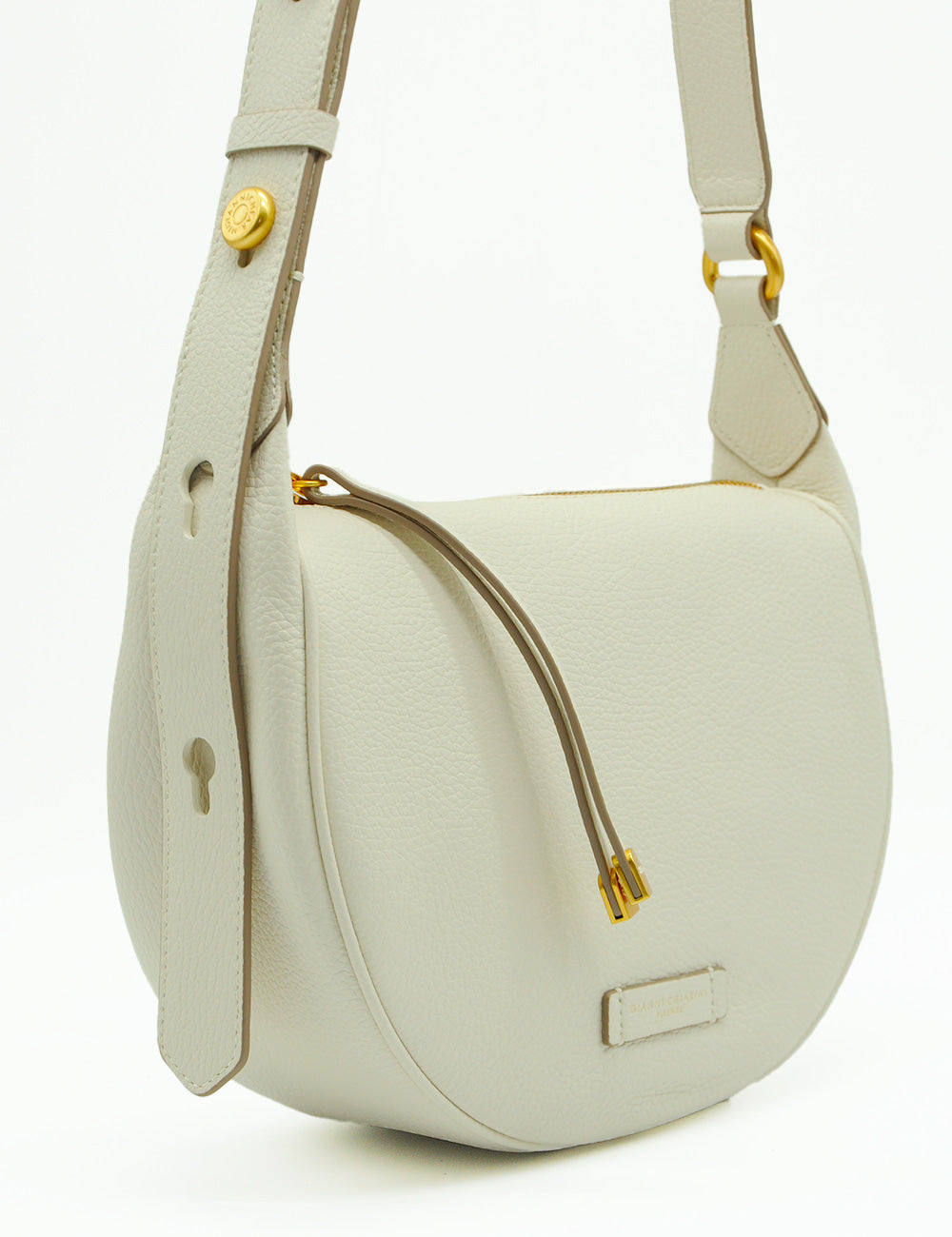 Borsa Charlotte Marble Gianni Chiarini in pelle avorio con hardware oro