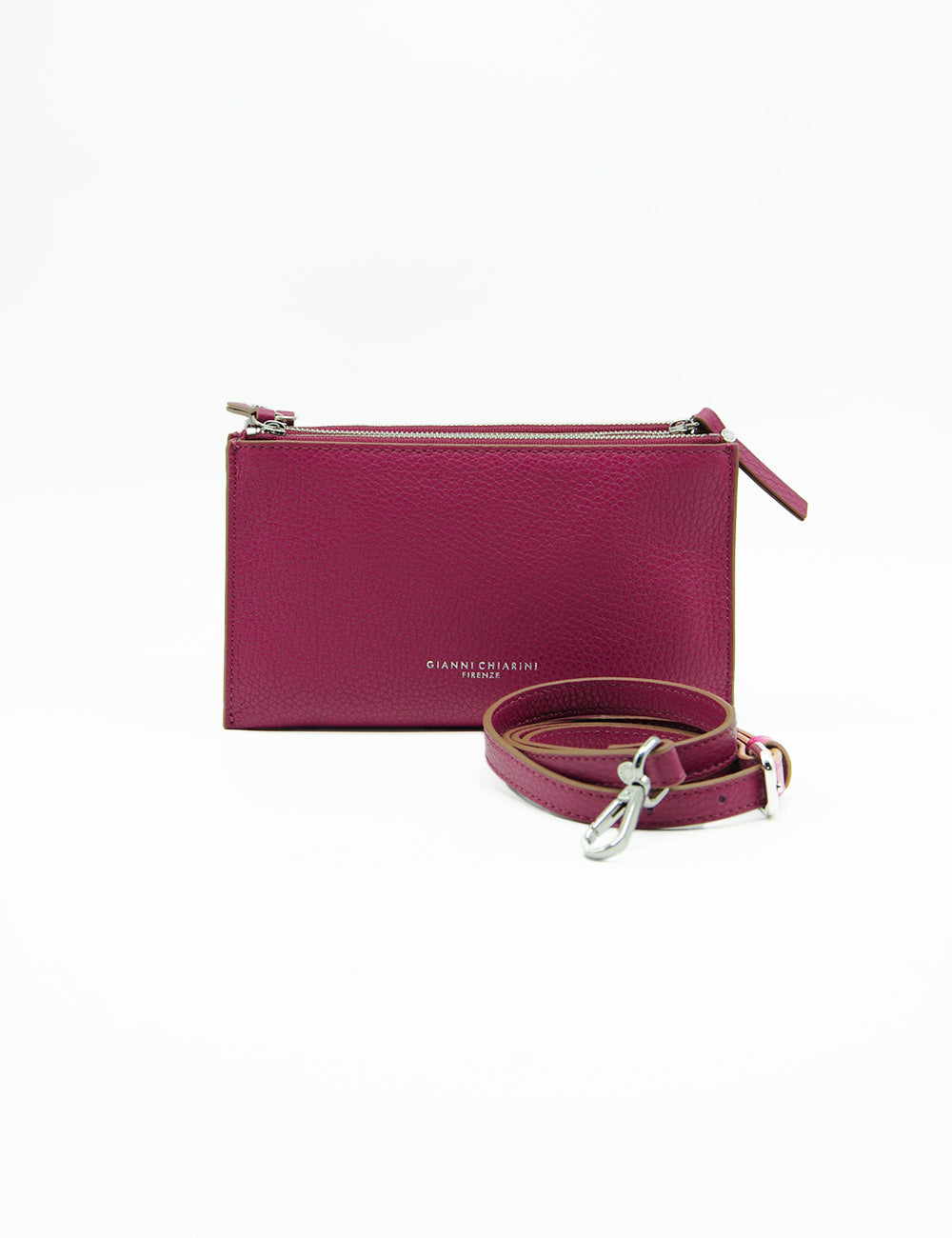 Borsa a tracolla Lucille Desert Flower Gianni Chiarini magenta in pelle testurizzata