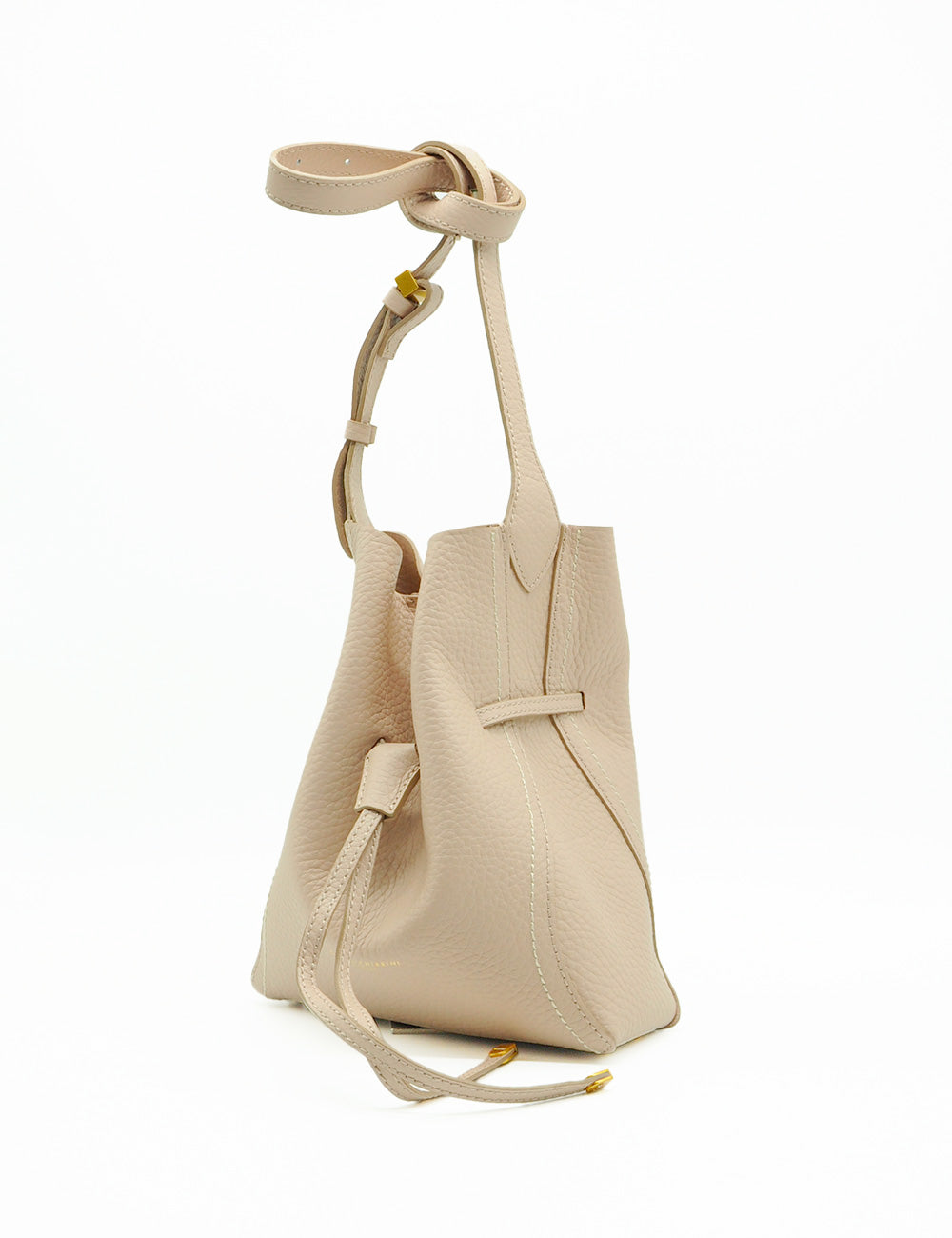 Borsa a secchiello Gianni Chiarini Sienna media pink salt in pelle beige
