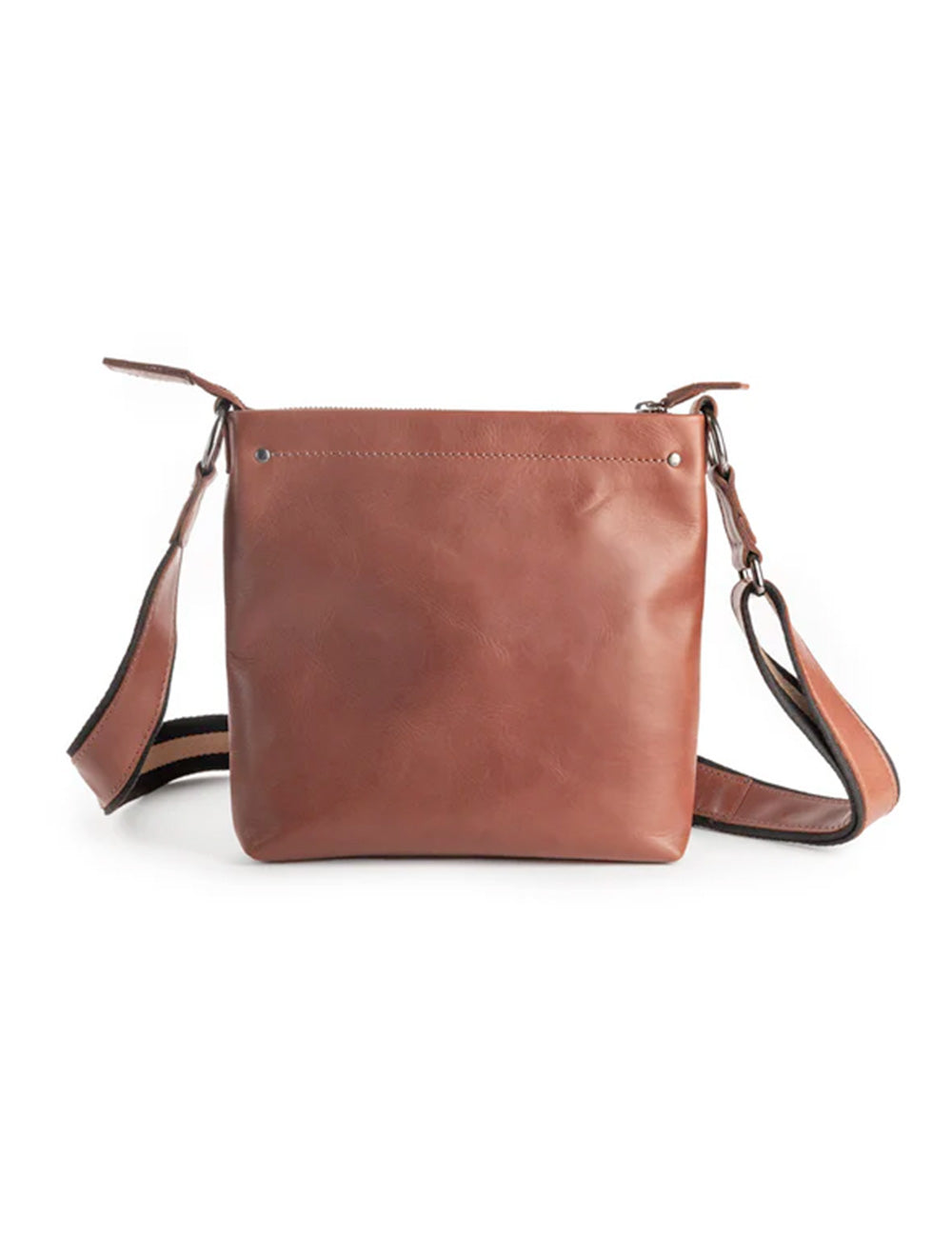 Borsa tracolla Harold’s Tracollo Caugio S Cognac in pelle marrone con striscia nera sul cinturino