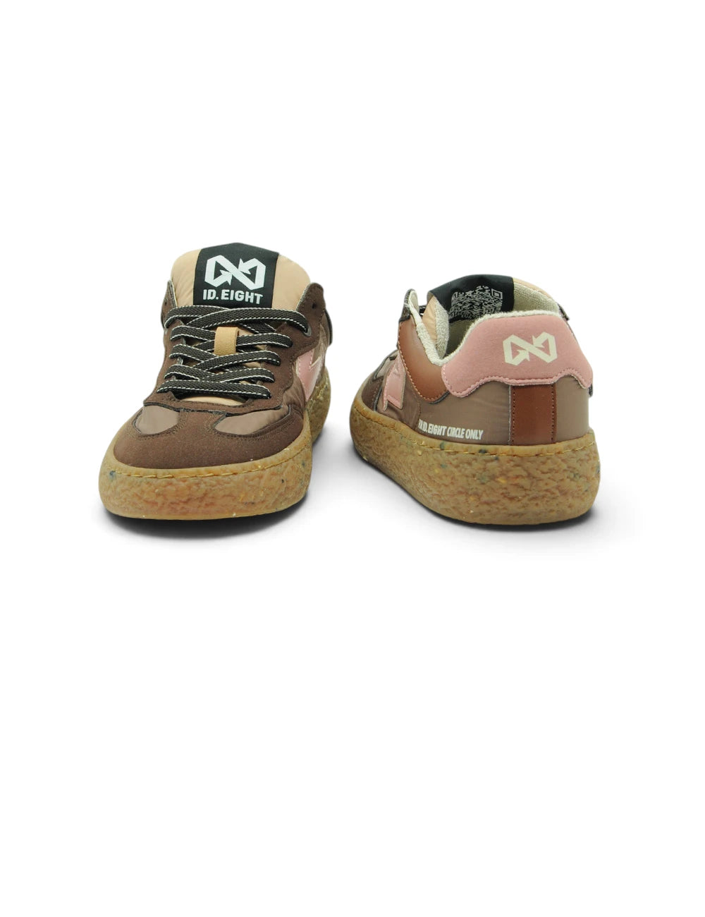 Sneaker id eight rosa mocha con suola in gomma texturizzata e dettagli marroni