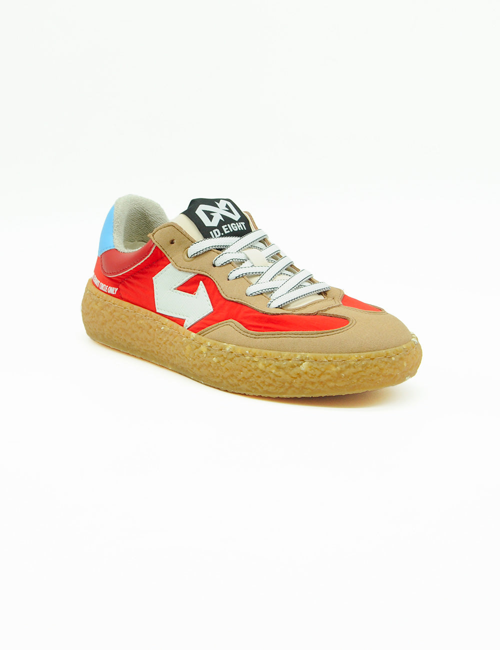 Sneaker ID EIGHT Uriduri Hot Paprika rossa e beige con freccia bianca