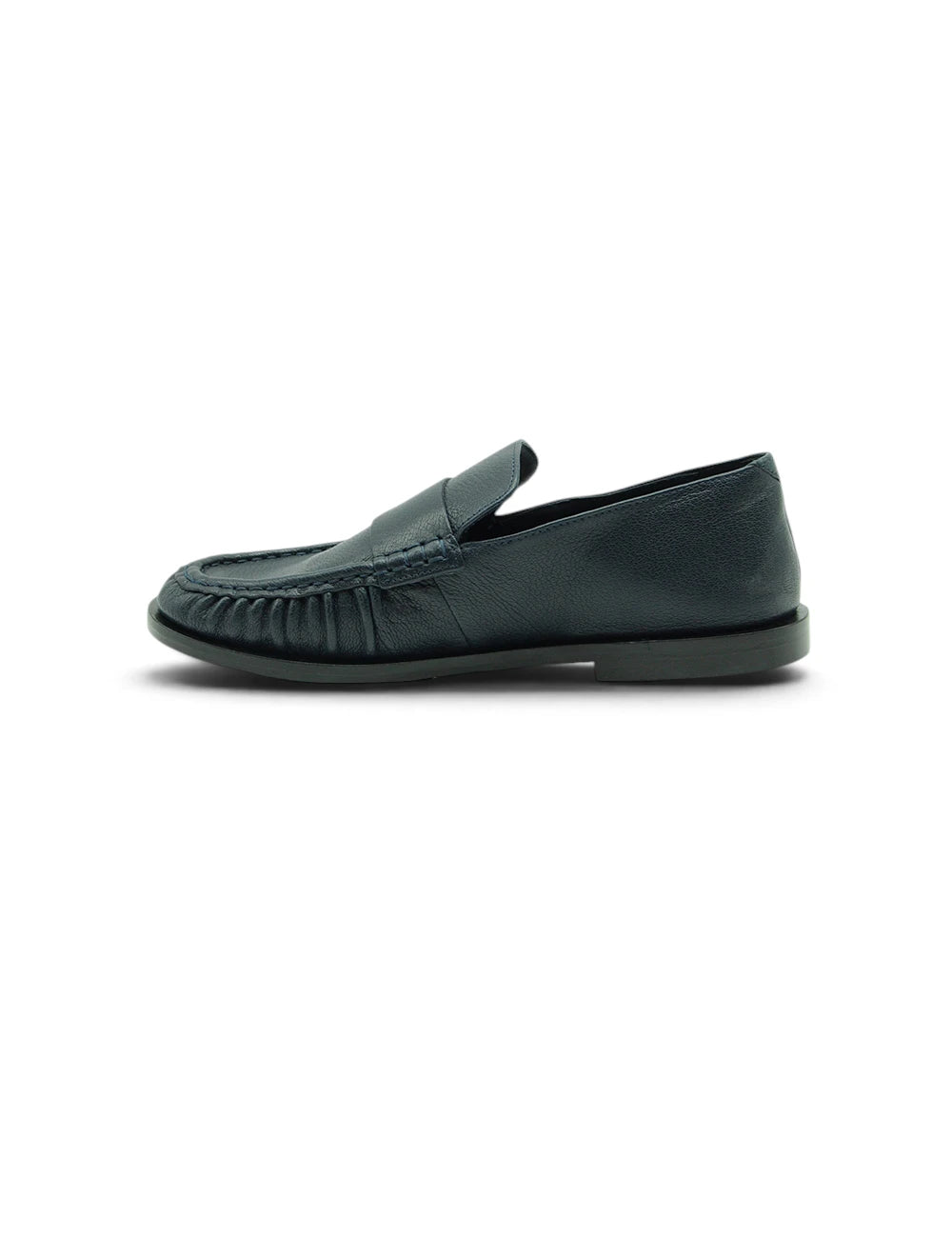 Loafer in pelle verde scuro jvam mocassino kasper atlantic con punta mocassino cucita e suola bassa