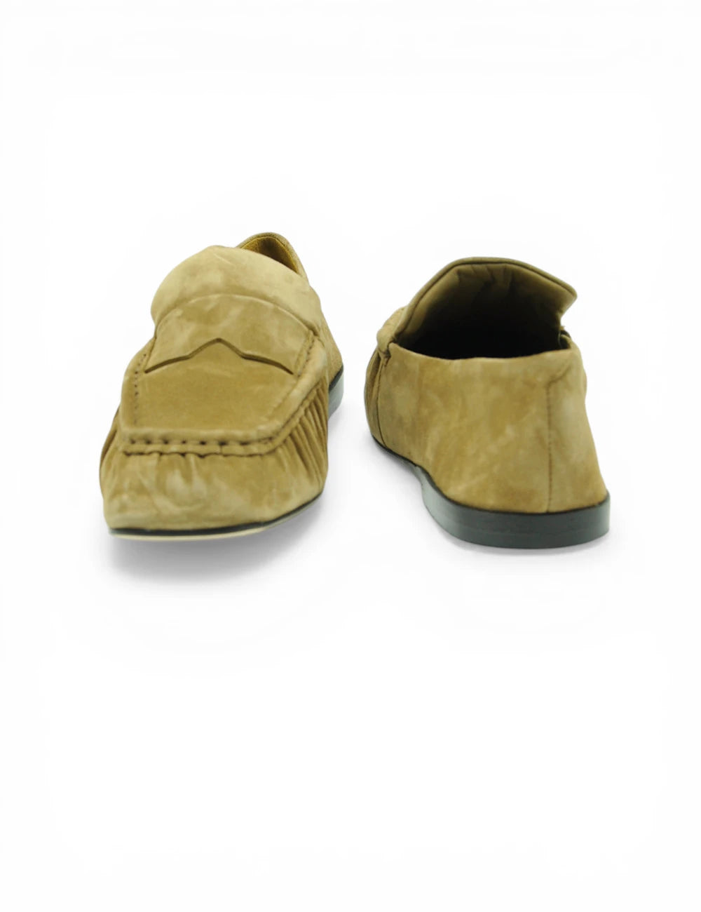 Mocassini Charlise Taupe JVAM in suede beige con suola nera in gomma