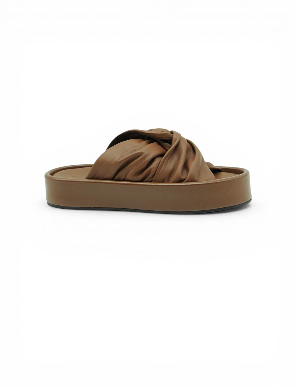 Sandalo Andy Biscuit JVAM: infradito nodo raso marrone con suola platform