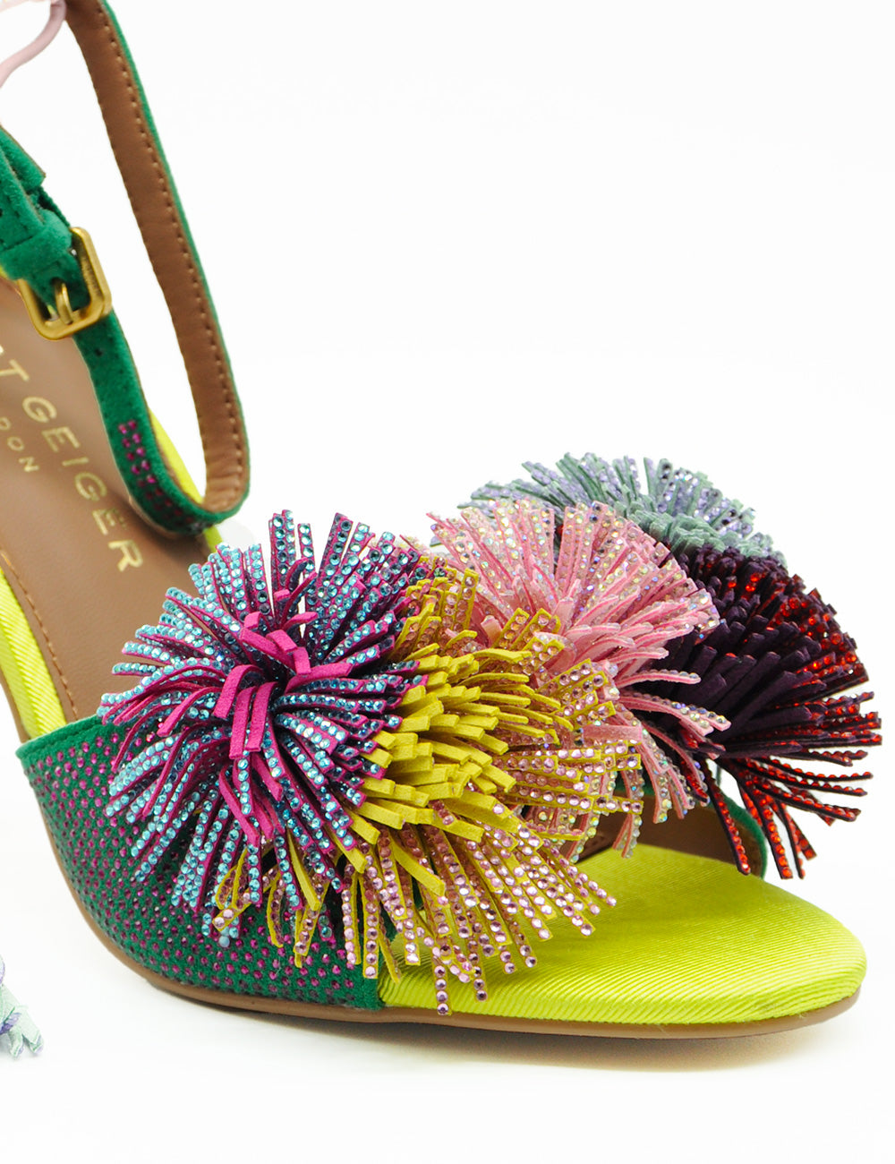 Sandalo Pom Pom Kurt Geiger con pompon frangiati colorati