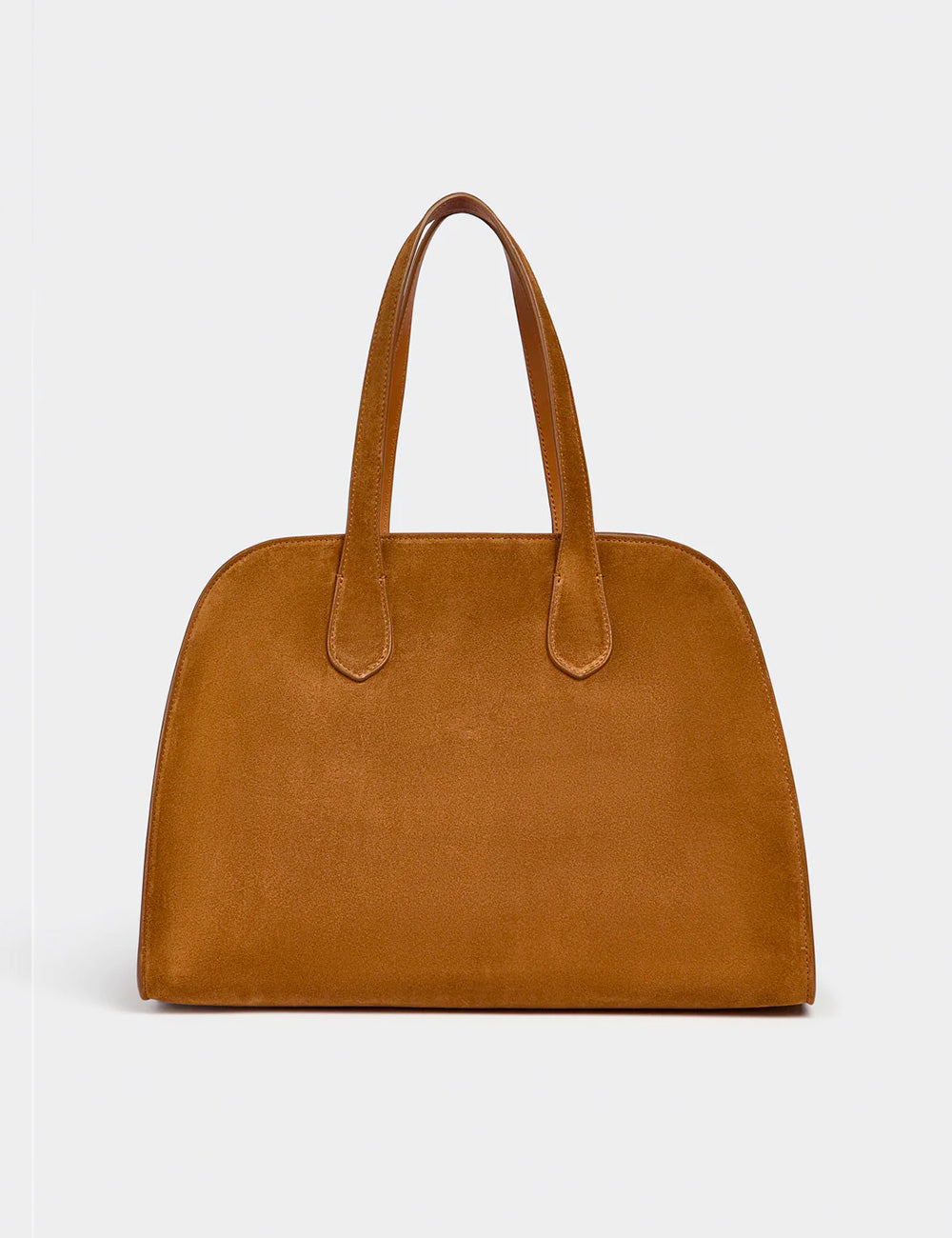Borsa Liviana Conti Madison in brandy, in camoscio color nocciola con due manici a soffietto