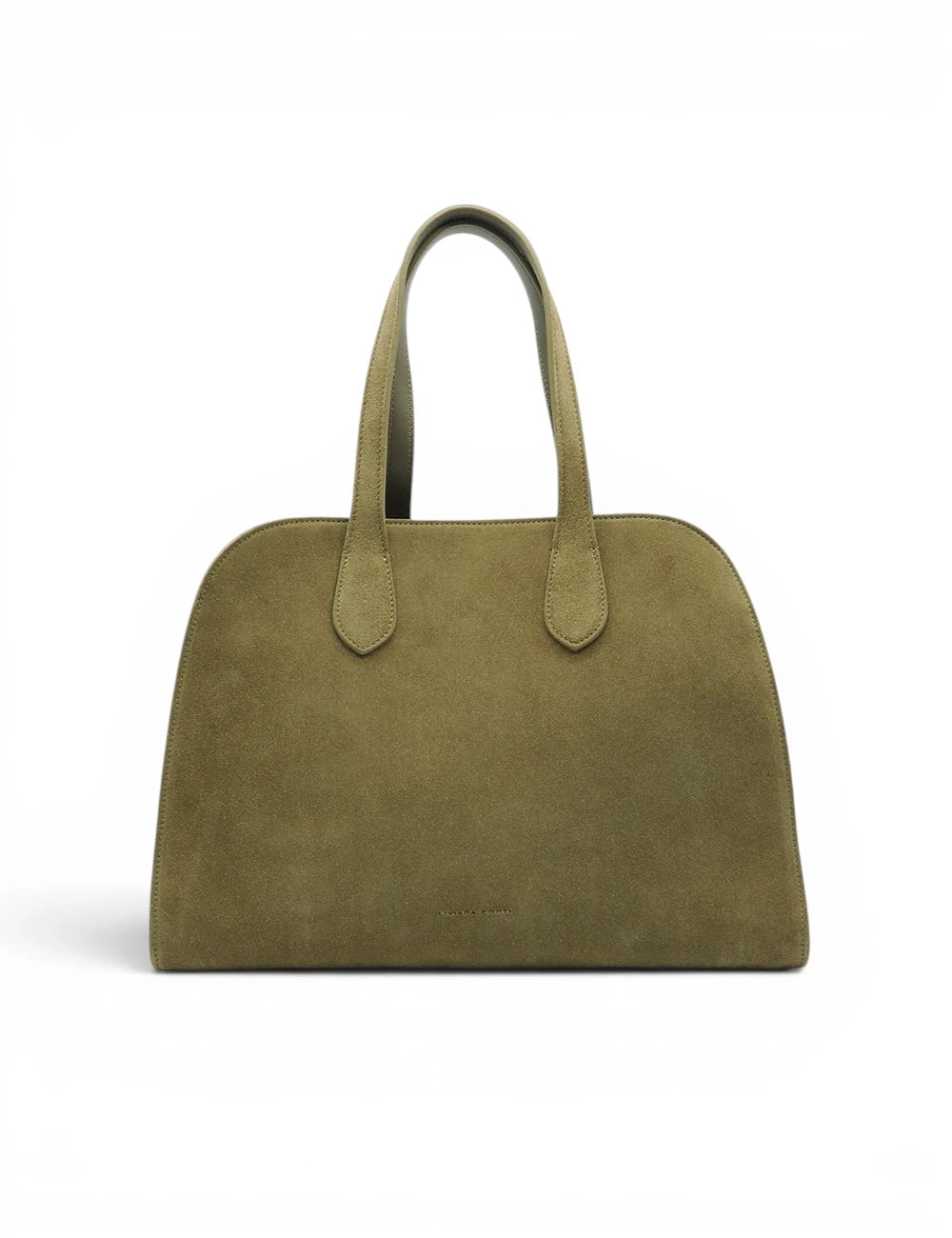 Borsa liviana conti madison brown cash in camoscio verde oliva con due manici superiori e design minimalista