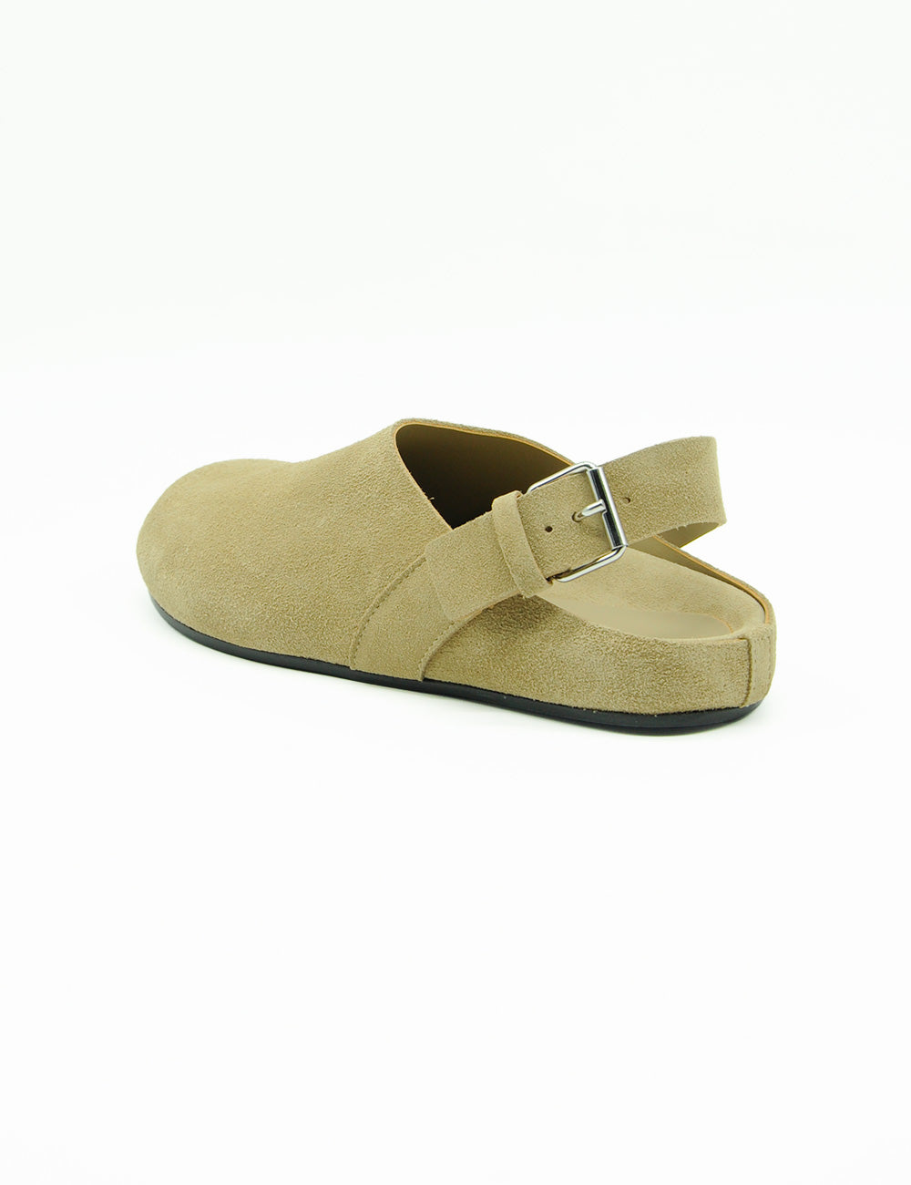 Mule Molly Cremino Liviana Conti in camoscio beige con fibbia argento