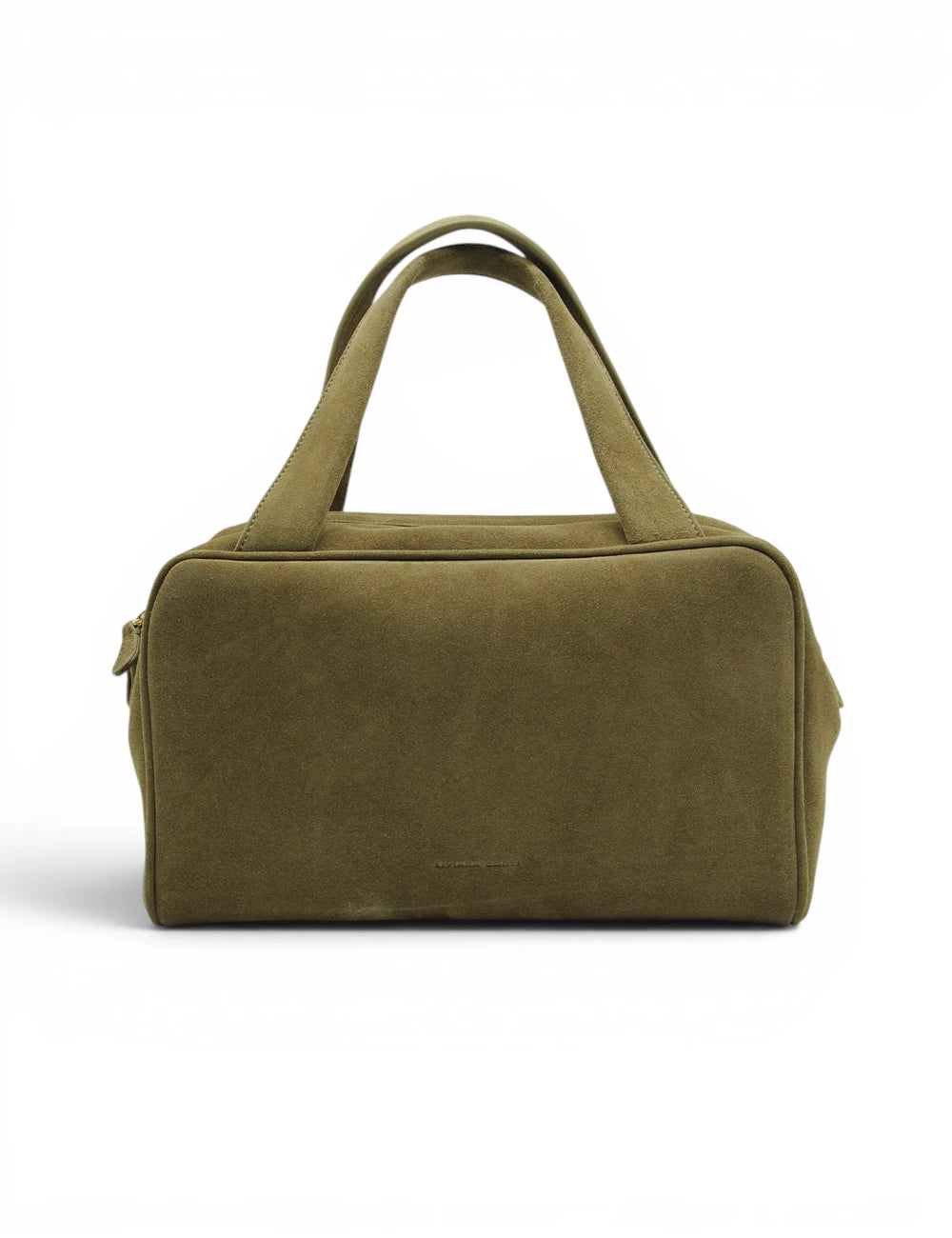 Olive green suede duffel bag with two top handles from liviana conti baulotto talassia brown cash collection