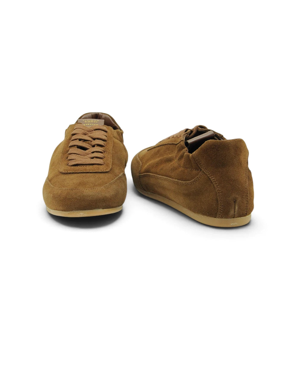 Sneakers liviana conti zoe ebano in pelle scamosciata marrone con lacci abbinati e suola in gomma chiara