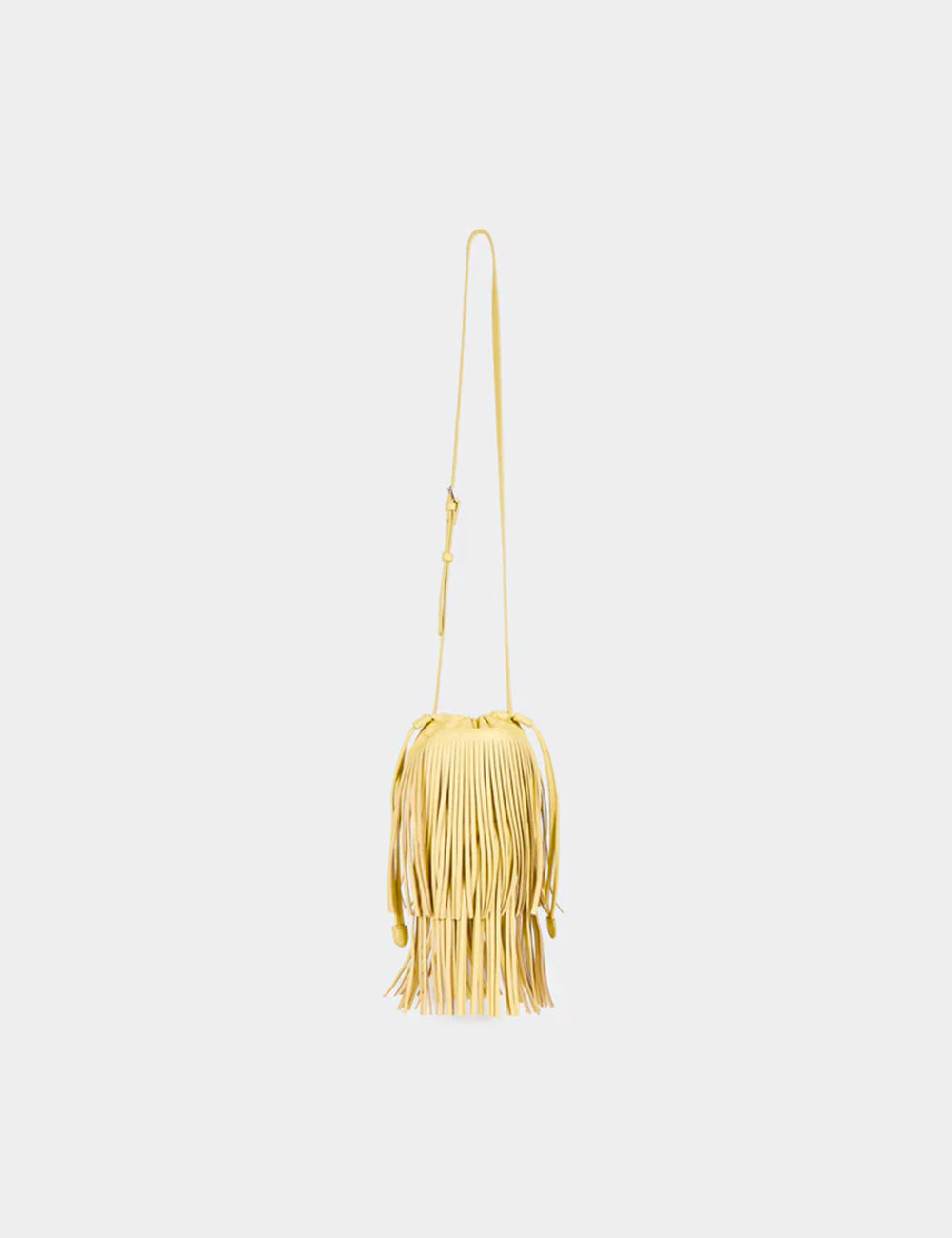 Borsa a tracolla Liviana Conti Secchiello Ebony Zafferano in pelle gialla chiara con frange