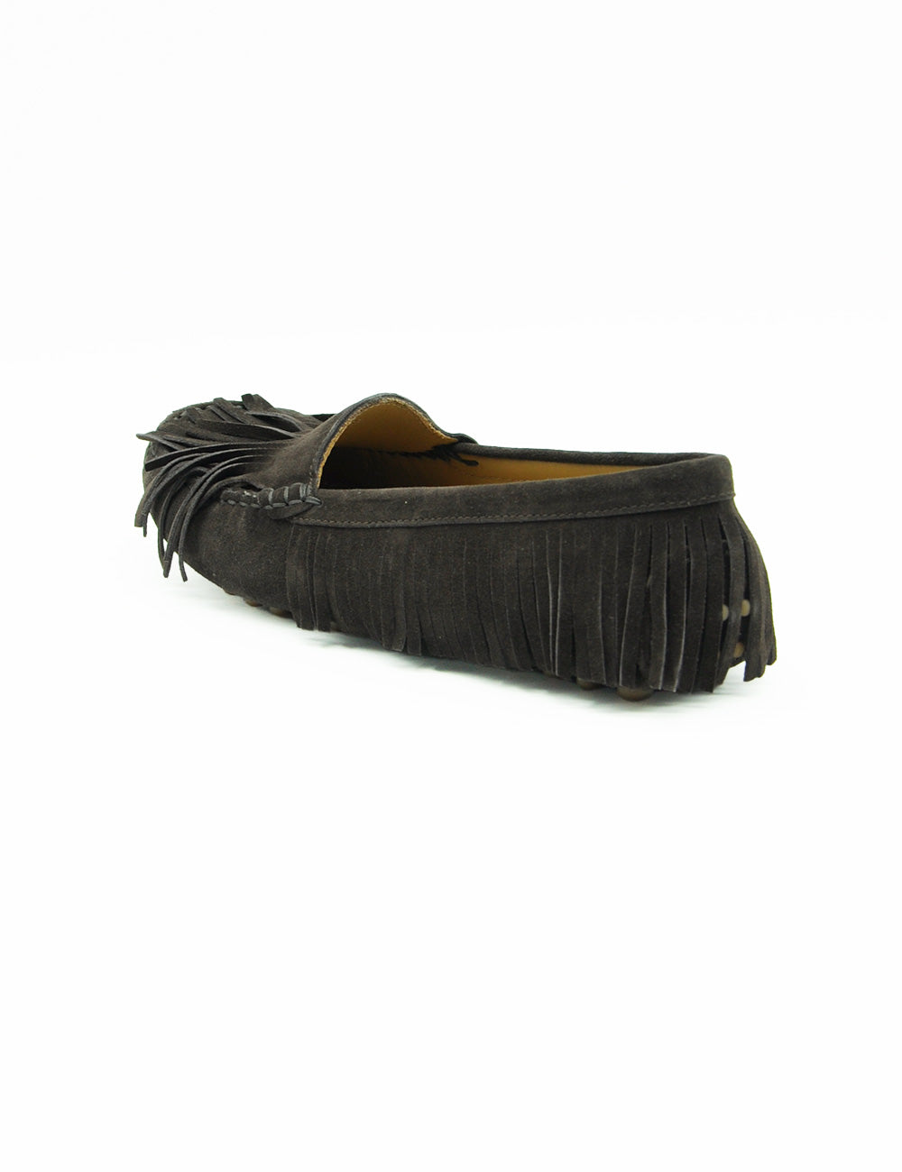 Mocassino Sean Fondente Liviana Conti in suede marrone scuro con frange