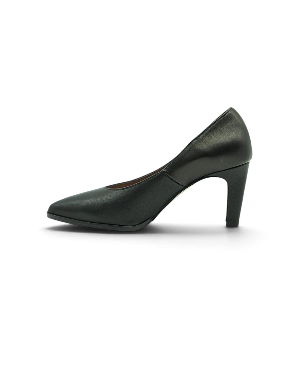 Scarpa pump nere in pelle con punta affilata e tacco medio modello marian décolleté nera