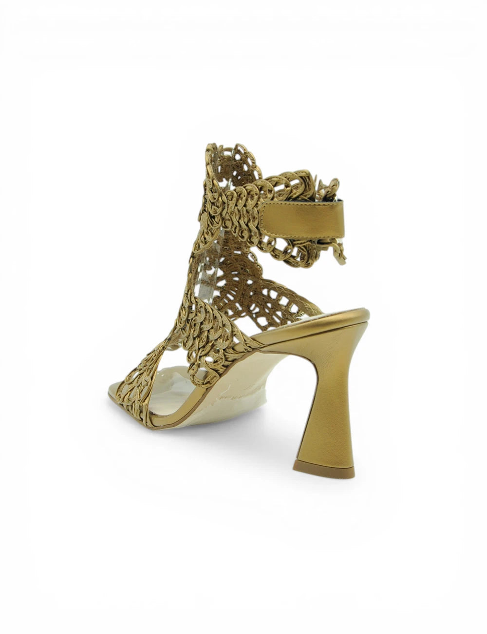Marian Sandalo Bronzo: infradito bronzo con tacco a blocco intrecciato