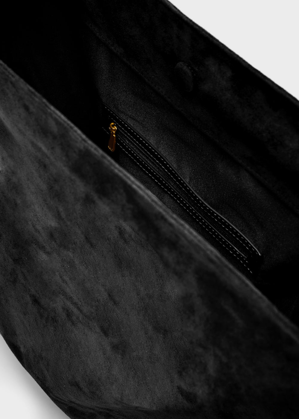 Black velvet tote bag nalì a spalla sierra nero with gold toned zipper