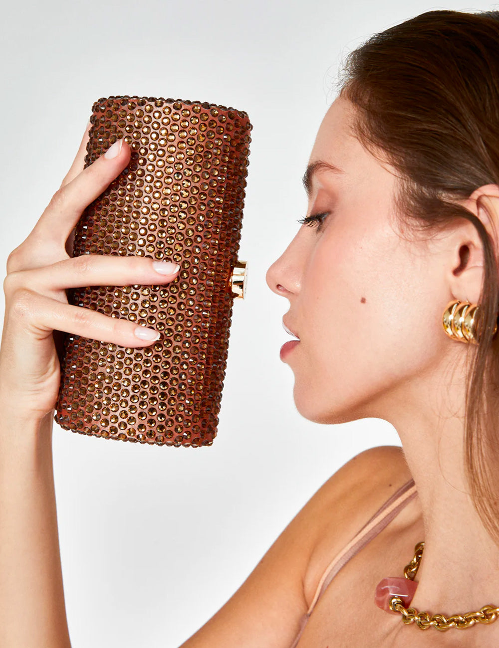 Nalì Clutch Rubino Bronzo