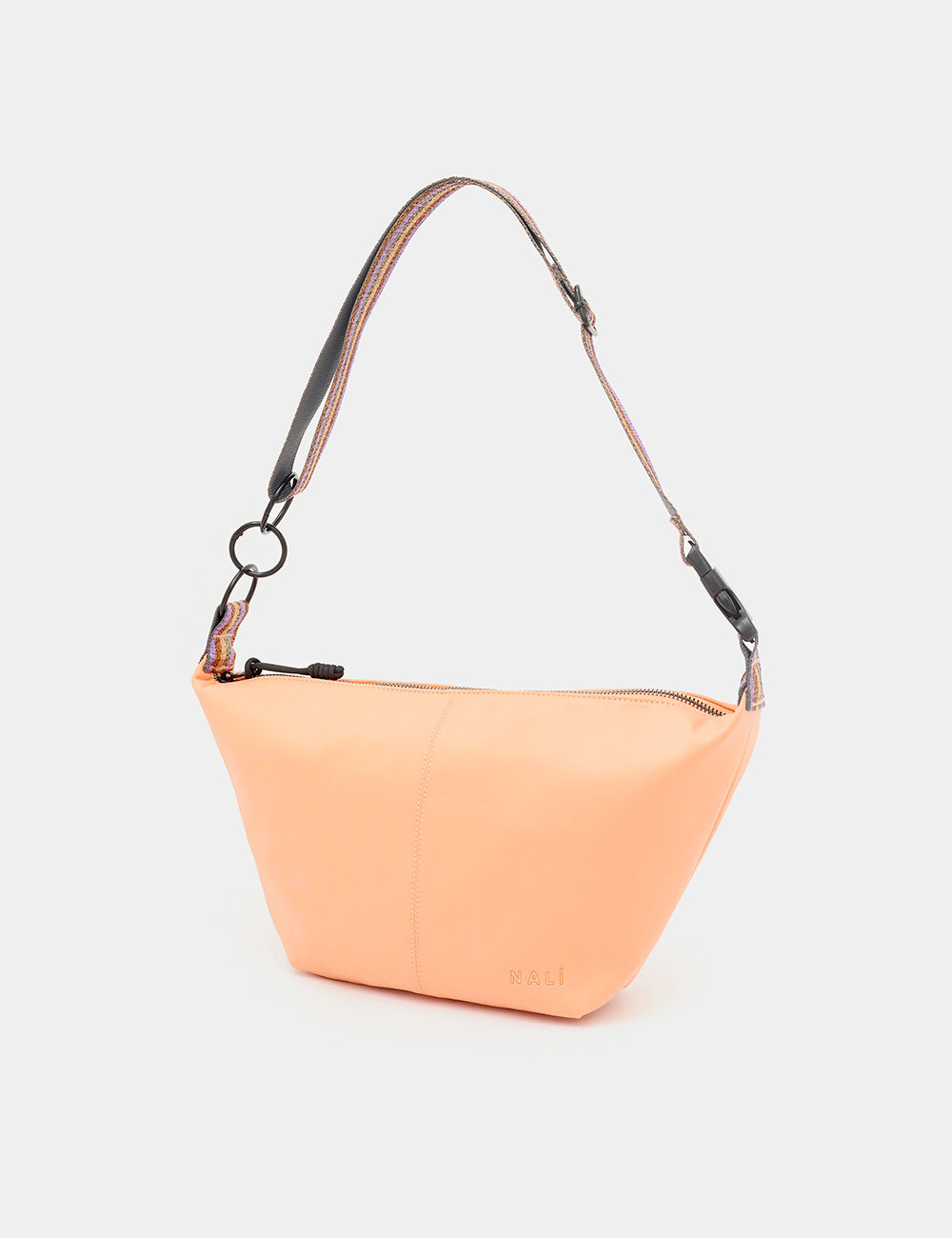 Borsa a spalla Nalì Nina Pesca, colore pesca, design minimalista