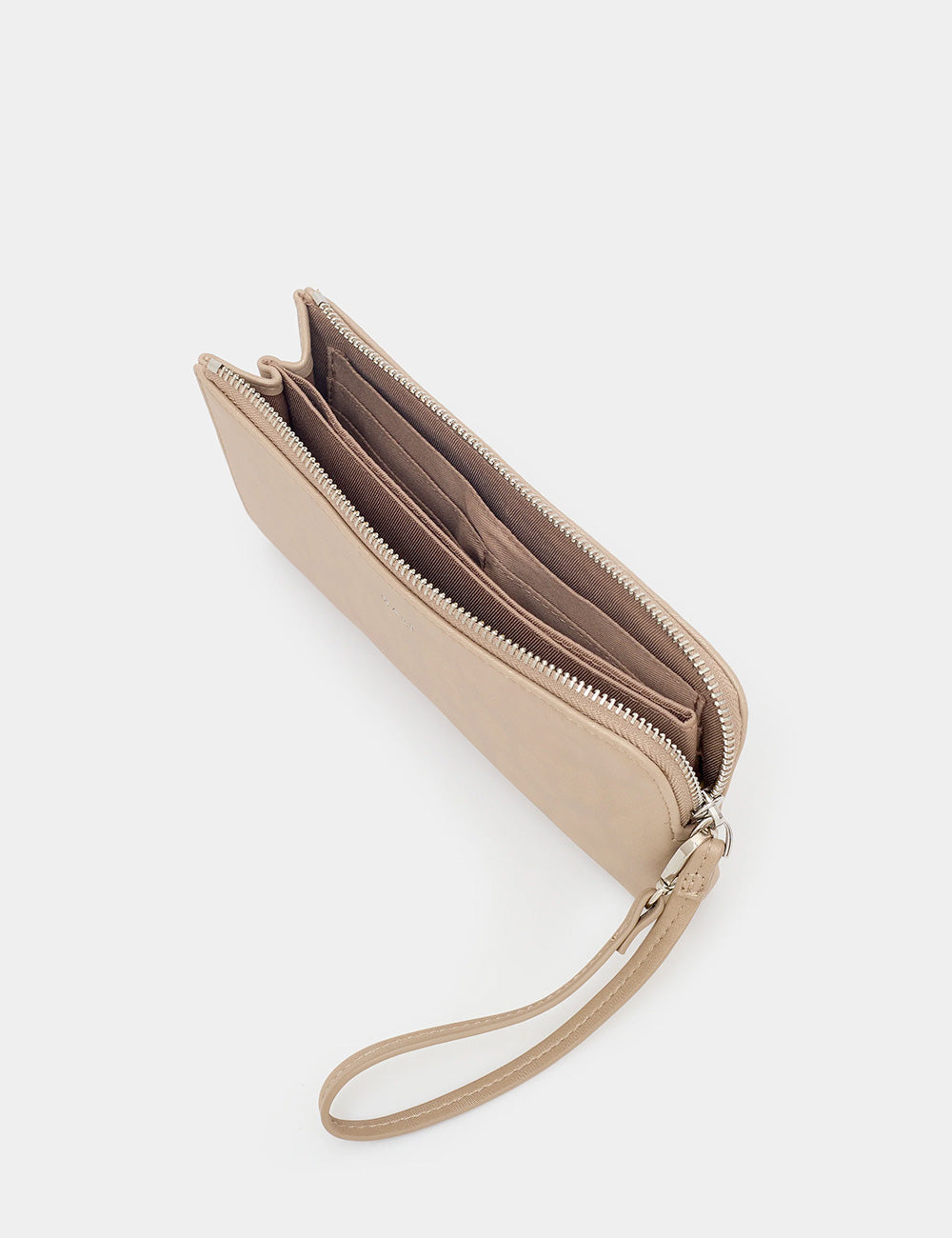 Portafoglio Nalì Perth Beige in pelle con zip e slot carte