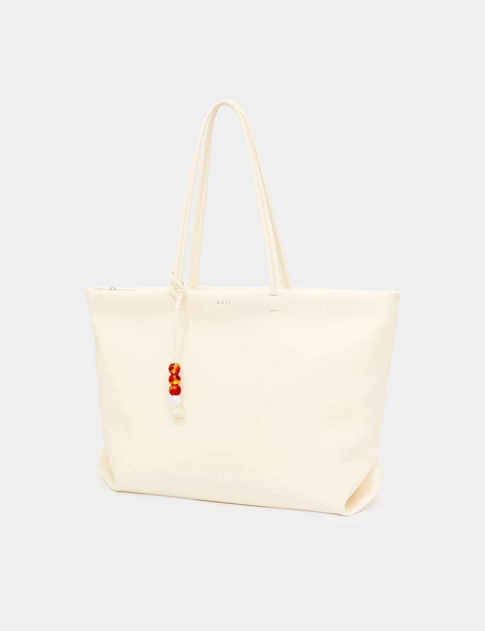 Borsa Nalì A Spalla Toronto Big Bianca panna con nappina rossa