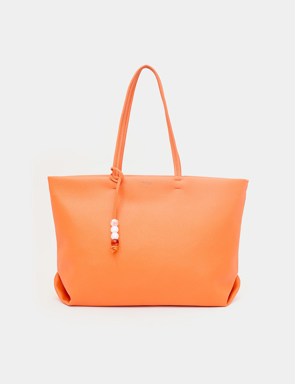 Borsa Nalì A Spalla Toronto Big Arancio, arancione con nappina perline