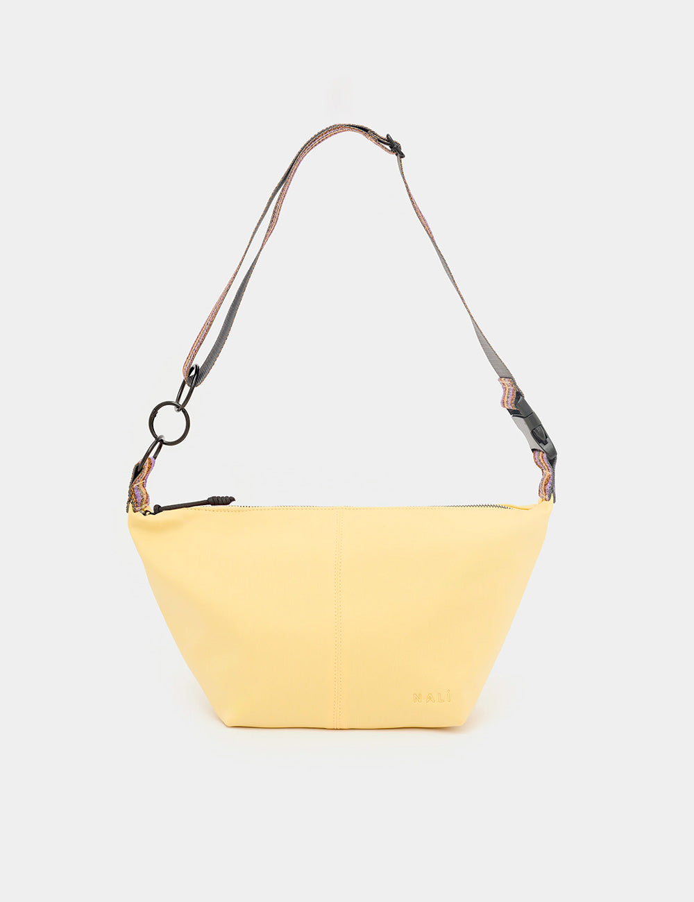 Borsa crossbody Nalì A Spalla Nina Gialla, gialla minimalista con tracolle a fantasia