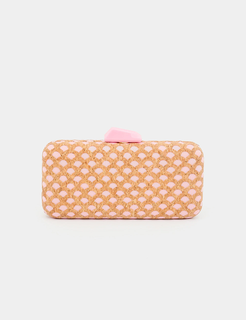 Clutch Nalì Nadia Rosa rettangolare intrecciata marrone rosa