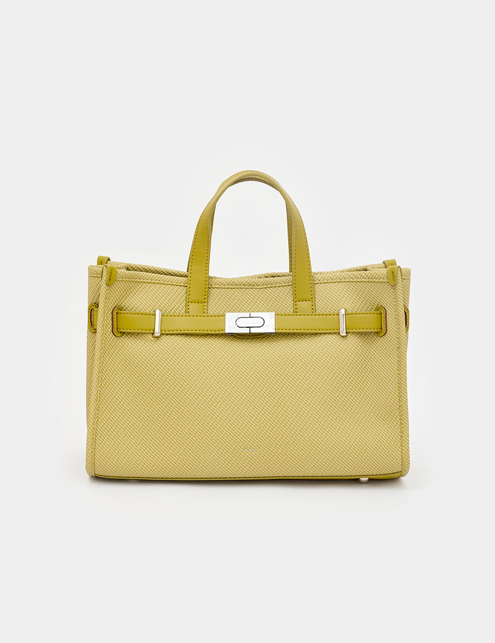 Borsa Nalì A Mano Bexhill Verde, verde oliva strutturata con texture e hardware argento