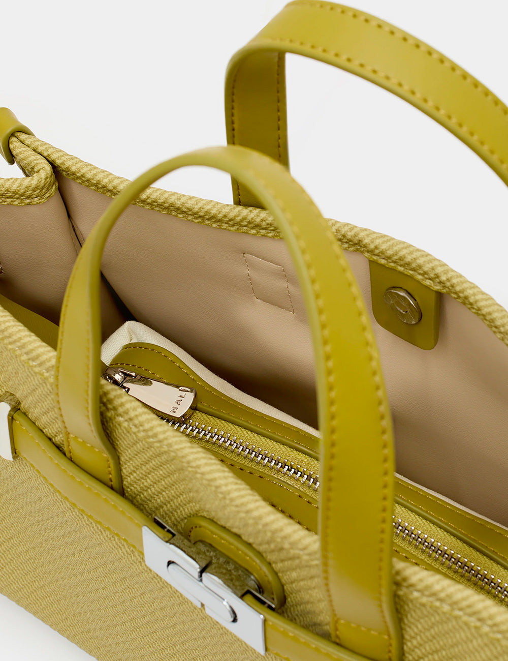 Borsa Prada Nalì A Mano Bexhill Verde lime con manici in pelle strutturati