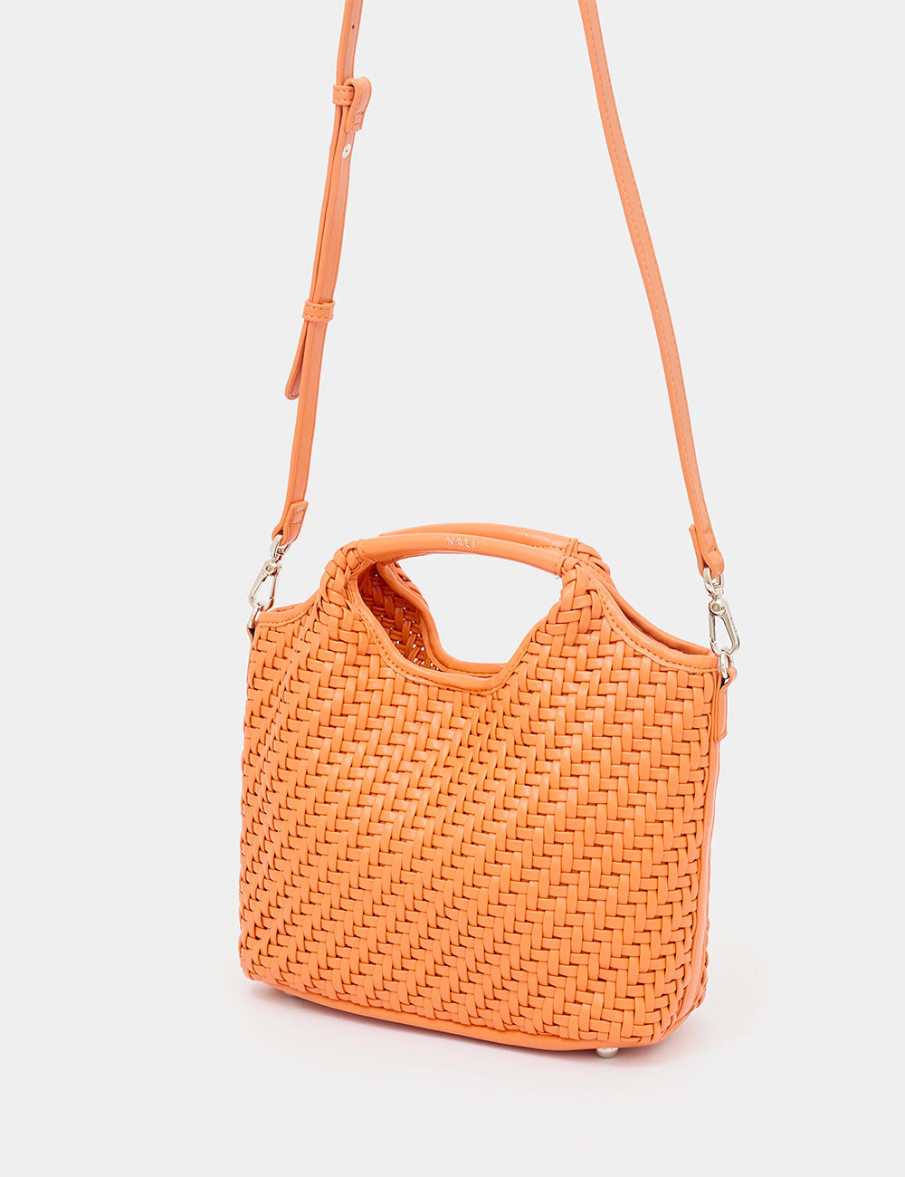 Borsa crossbody Nalì A Mano Cambridge Arancio in pelle arancione intrecciata