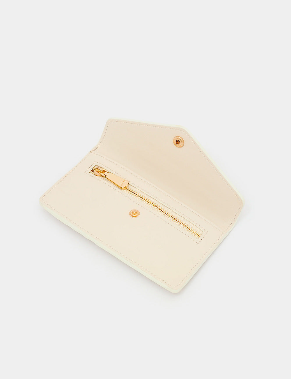Portafoglio Nalì Toledo Crema in pelle color crema con cerniera oro