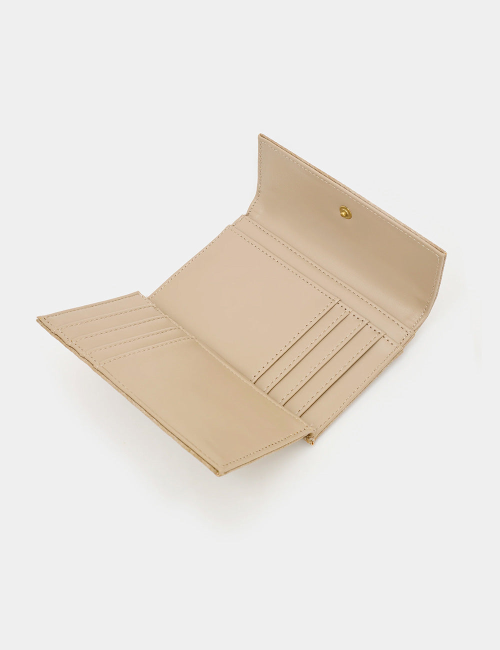 Portafoglio Nalì Neptune Beige in pelle con chiusura a scatto oro