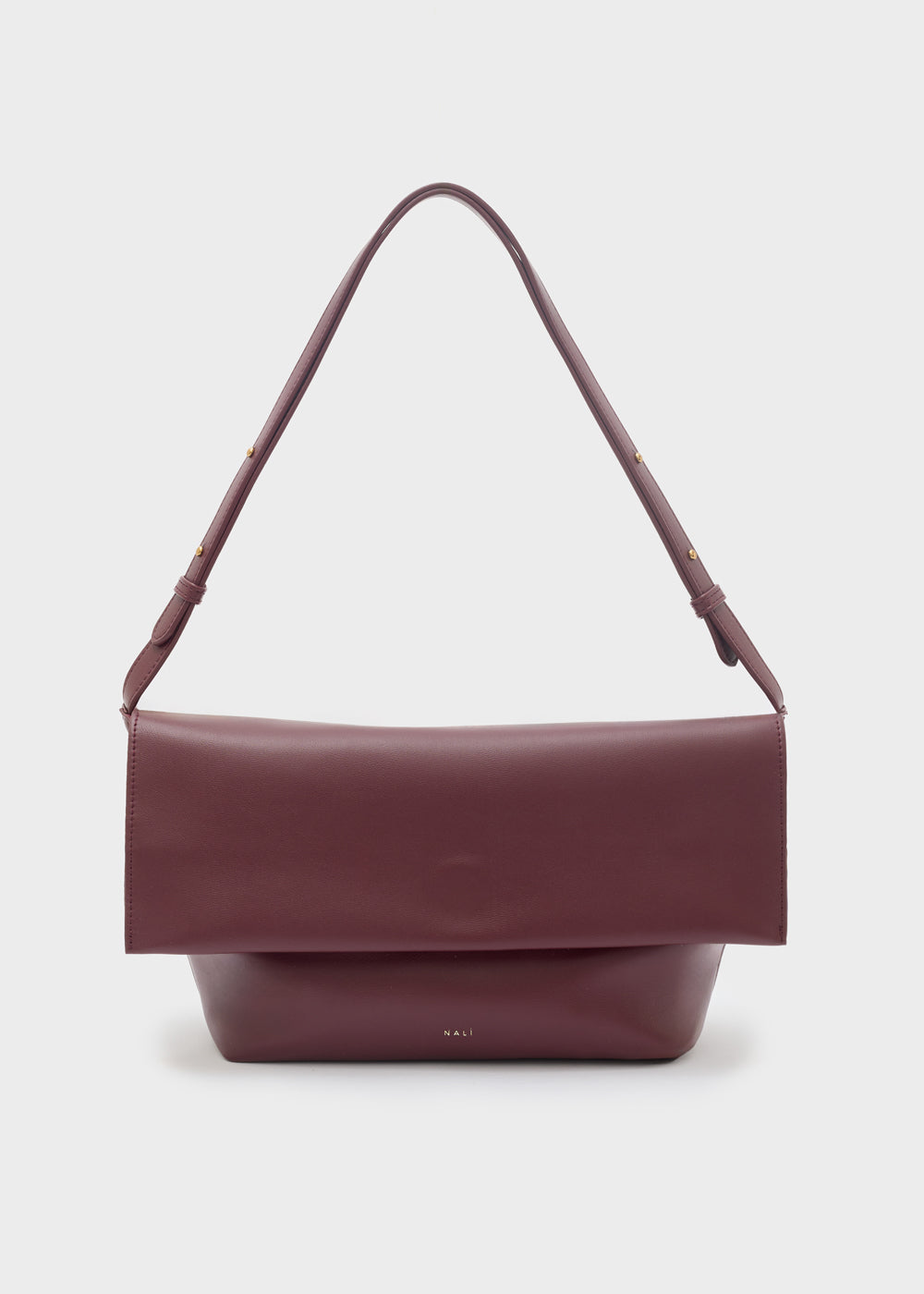 Borsa a spalla nalì ted abordeaux in pelle burgundy minimalista con design moderno e tracolla regolabile
