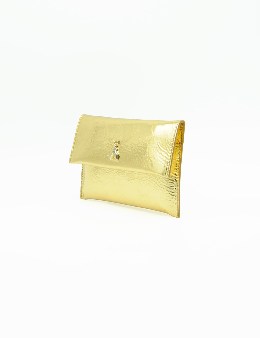 Patrizia Pepe Mini Pochette Craquele Gold