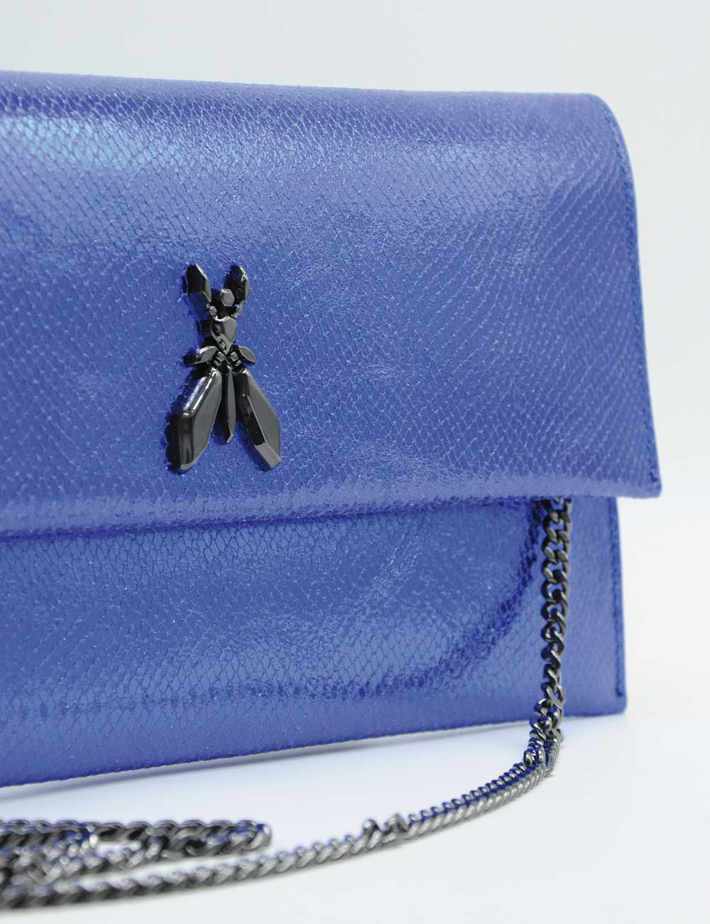 Patrizia Pepe Clutch Fly Shiny Blue Ray