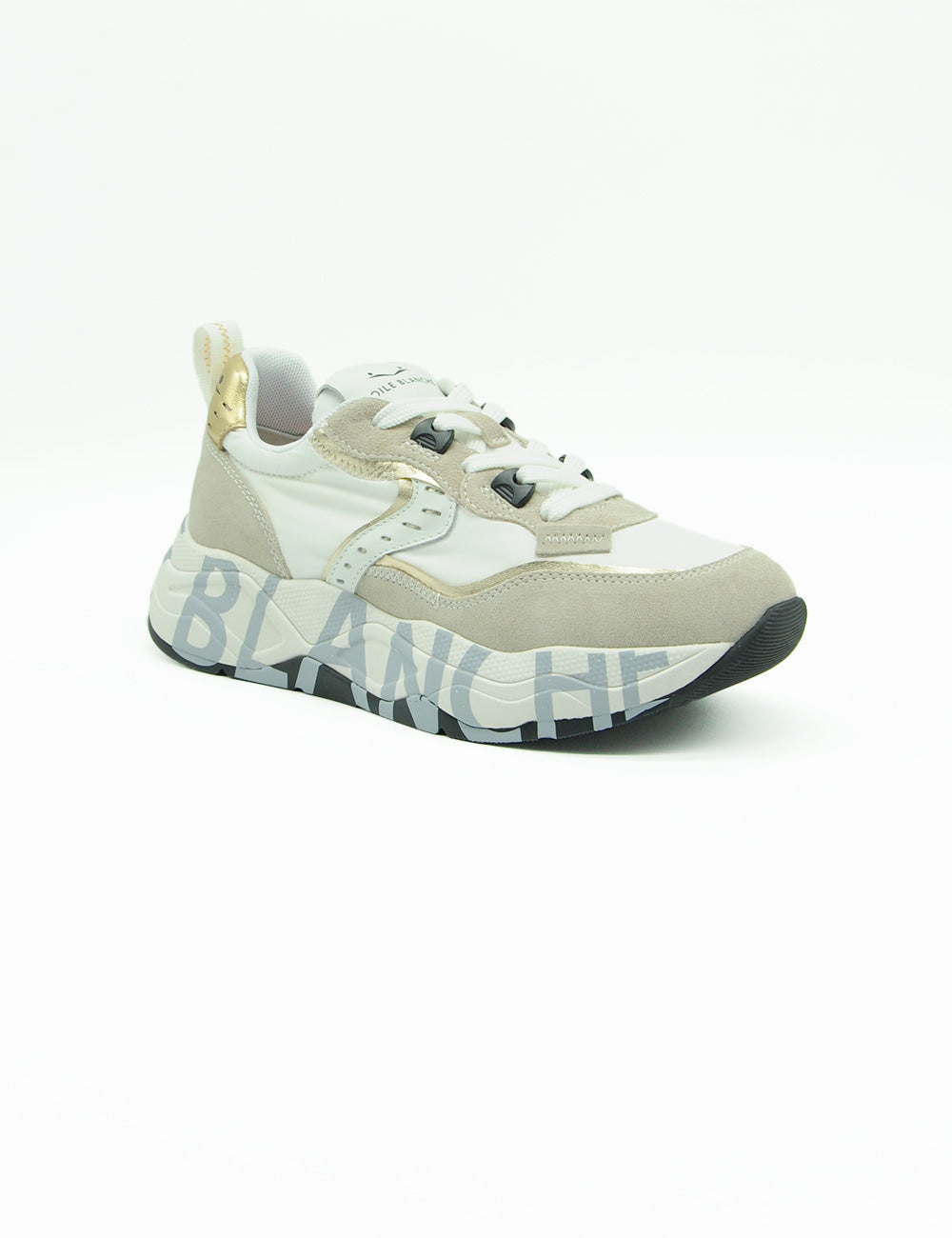 Sneaker Voile Blanche Club105 bianca platino con accenti neri