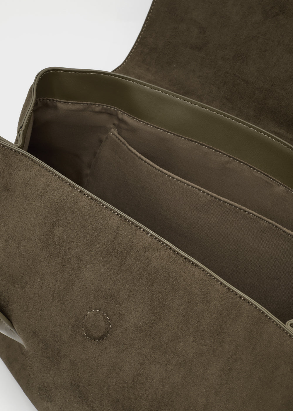 Oliviero borsa a tracolla in suede con design minimalista e cuciture visibili nalì a spalla jeanne big verde