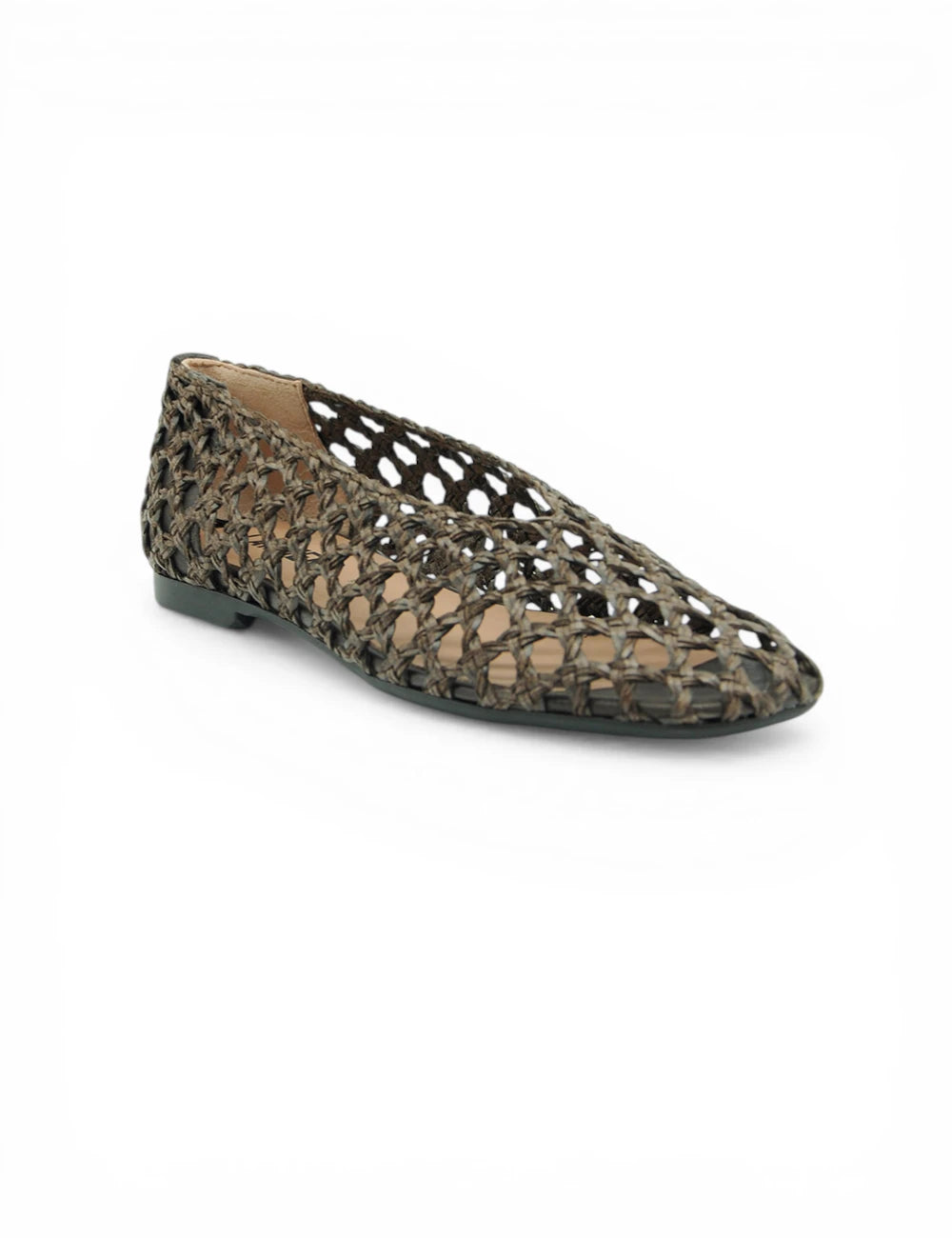 Scarpa ballerina Maya Plat Moro Carmens, marrone intrecciata con suola bassa