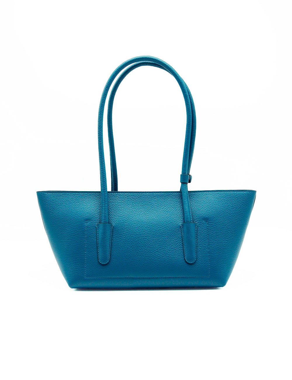 Borsa tote Coccinelle Double Beat blu profondo in pelle teal testurizzata