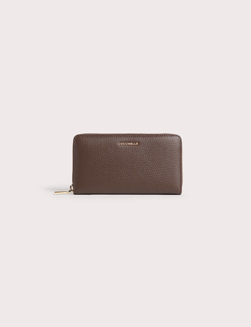 Coccinelle Portafoglio Metallic Soft Zip Brunette