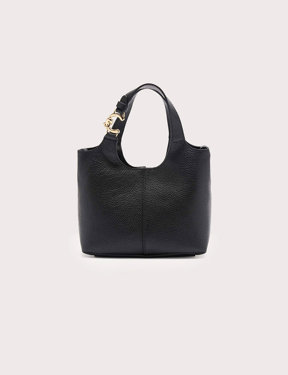 Borsa hobo coccinelle c easy small noir in pelle nera martellata con chiusura logo cc tono oro