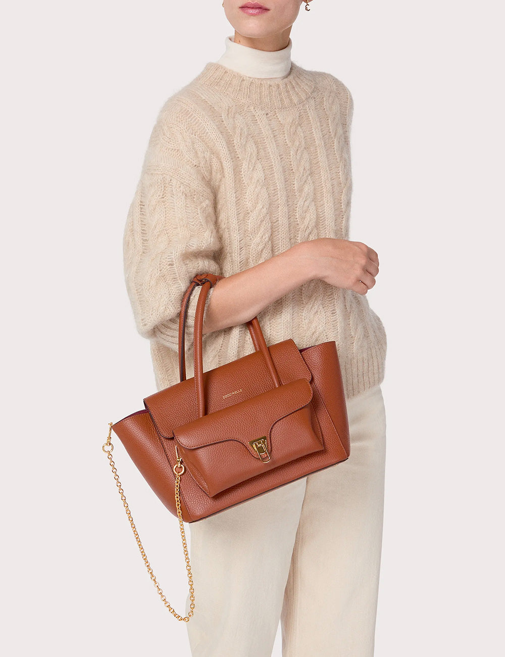 Coccinelle Double Beat Medium Cognac