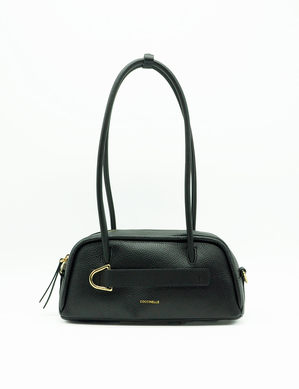 Borsa Coccinelle Paki Noir in pelle nera ciottolata con hardware oro